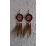 Pendants d'oreilles bordeaux mak'i