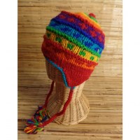 Chullo enfant jacquard arc en ciel