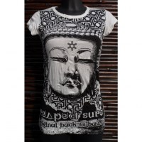 Tee shirt lady blanc Bouddha Angkor