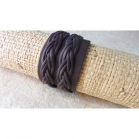 Bracelet 2 tresses marron 