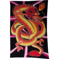 Paréo new dragon rouge et jaune