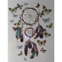 Tatouage attrape rêves papillons color