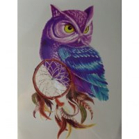 Tatouage chouette attrape rêves