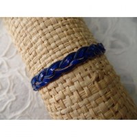 Bracelet cuir bleu foncé Agustina