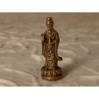 Miniature dorée Bouddha Bhaishavaguru debout