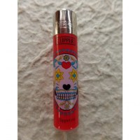 Briquet rouge crâne fleuri