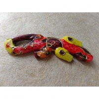 Magnet salamandre rouge/jaune