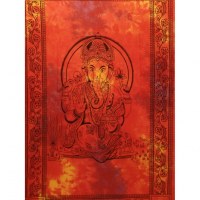 Tenture orange Ganesh et son rat