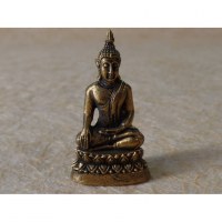 Miniature dorée Bouddha Bhumisparsa 