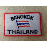 Ecusson drapeau Thaïlande Bangkok fond blanc