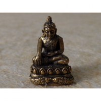 Miniature de Bouddha Bhumisparsa doré