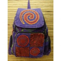 Sac à dos baba violet spirale rouge