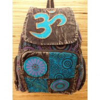 Sac à dos baba délavé Aum bleu clair