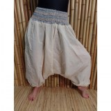 Pantalon smocks Karnali écru