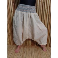 Pantalon smocks Karnali écru