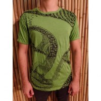 Tee shirt Bouddha flower vert