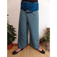 Pantalon thaï revers bleu rayong 