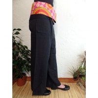 Pantalon thaï revers seventie Koh Samui noir