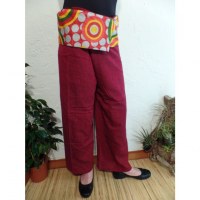 Pantalon thaï revers seventie Koh Samui bordeaux