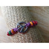 Bracelet peace & love mauve