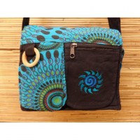 Besace Tansen noir et bleu soleil spirale