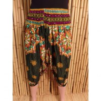 Sarouel court flower foncé