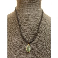 Collier cordon pendentif agate verte