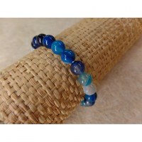 Mala de poignet agate bleue 