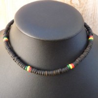 Collier surf noir/rasta