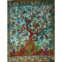 Maxi tenture arbre de vie bleu
