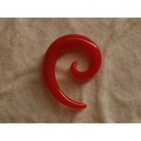 Elargisseur d'oreille rouge spirale 