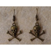 Boucles d'oreilles petit crâne et tibias