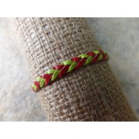 Bracelet pacar tresse rouge/vert