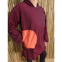 Veste ethnik bordeaux/orange