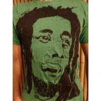 Tee shirt visage Bob Marley vert