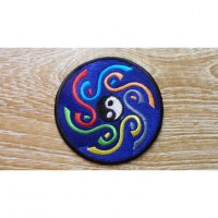 Patch bleu marine yin yang 