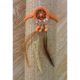 Bracelet dreamcatcher macramé orange