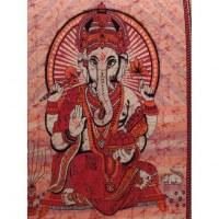 Tenture marbrée Ganesh et son rat