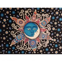 Tenture psyké le soleil et la lune