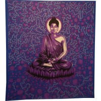 Tenture maxi bulles Bouddha zen mauve