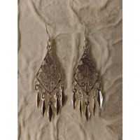 Boucles d'oreilles ethnik losange mini pampilles 