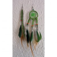 Boucles d'oreilles dreamcatcher originality vert