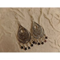 Boucles d'oreilles ethnik ocèle pampilles étoiles