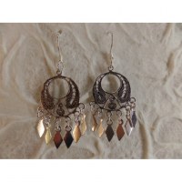 Boucles d'oreilles ethnik rondo mini pampilles 