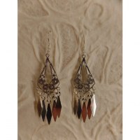 Boucles d'oreilles ethnik pluie pampilles losange