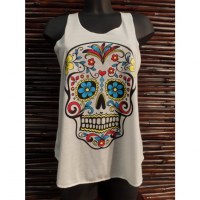 Débardeur blanc Santa Muerte color