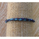 Bracelet rond cuir tressé 2 bleu