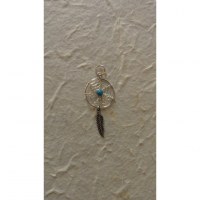 Pendentif dream catcher spider turquoise 1.4