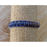 Bracelet cuir macramé bleu 