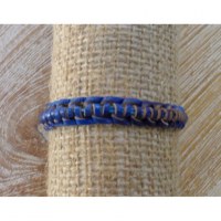 Bracelet cuir macramé bleu 